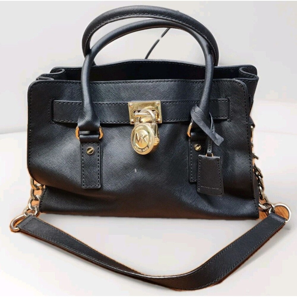 Michael Kors Hamilton Large Satchel Handbag Preloved Black